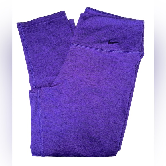 Nike Pants - Nike dri fit cropped running leggings small deep purple